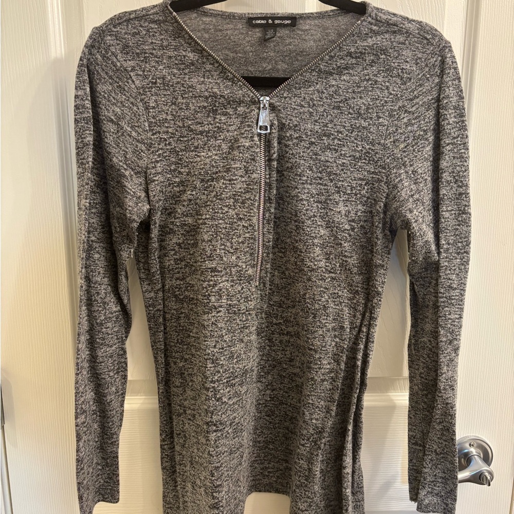 Gray Long Sleeve Top